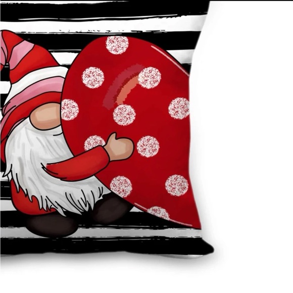 Striped Valentine Gnome Pillow Cover NWT - Picture 2 of 5